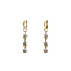Diamond Daisy Three Drop Earrings
