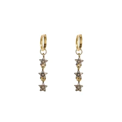 Diamond Daisy Three Drop Earrings