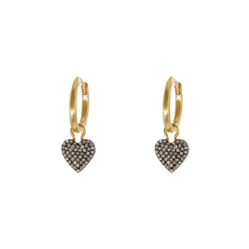 Diamond Heart Hoops