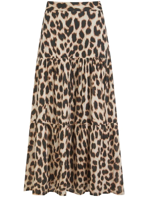 Dominica Tiered Skirt Leopard