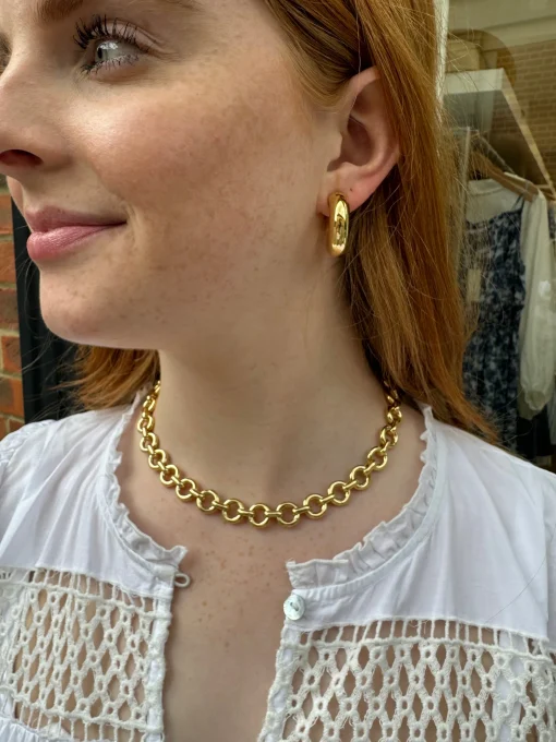 Donut Chain Necklace Gold 40cm