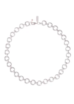Donut Chain Necklace Silver 40cm