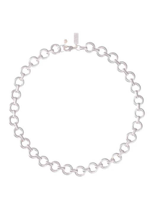 Donut Chain Necklace Silver 40cm