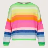 Doris Crew Spring Green/Neon Stripes