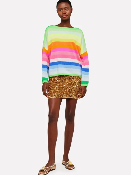 Doris Crew Spring Green/Neon Stripes