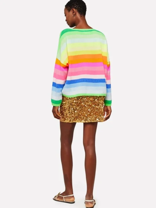 Doris Crew Spring Green/Neon Stripes