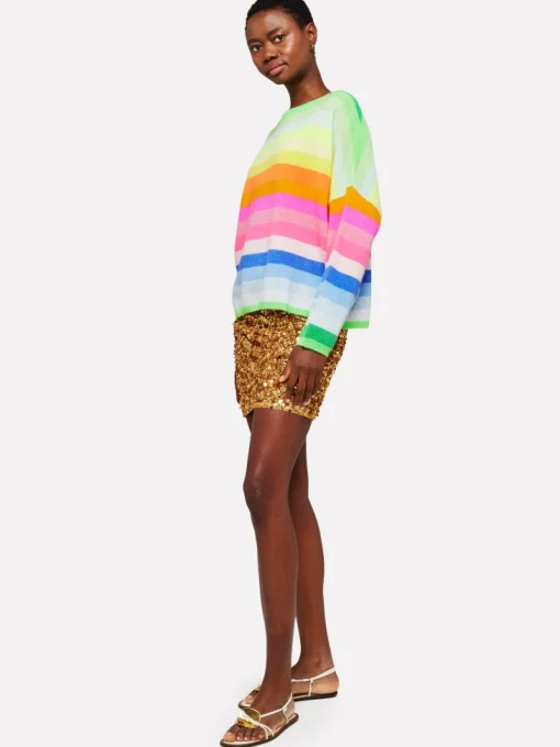 Doris Crew Spring Green/Neon Stripes