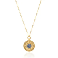 Dotted Dumortierite Pendant Necklace