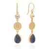Dumortierite Triple Drop Earrings