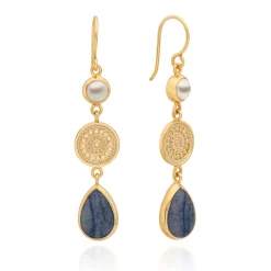 Dumortierite Triple Drop Earrings