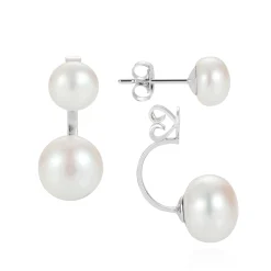 Duo White Pearl Earrings