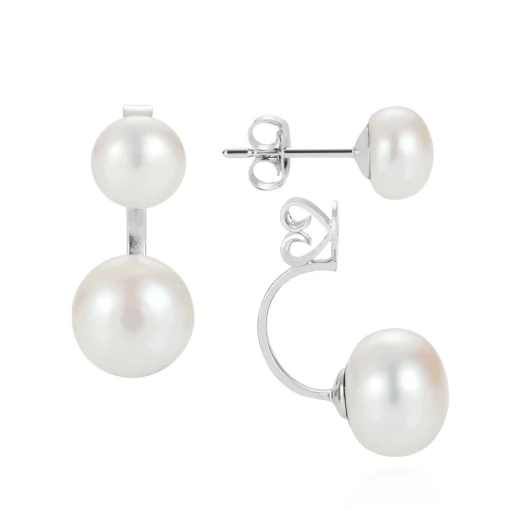 Duo White Pearl Earrings