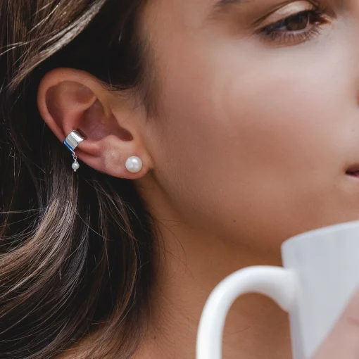 Duo White Pearl Earrings
