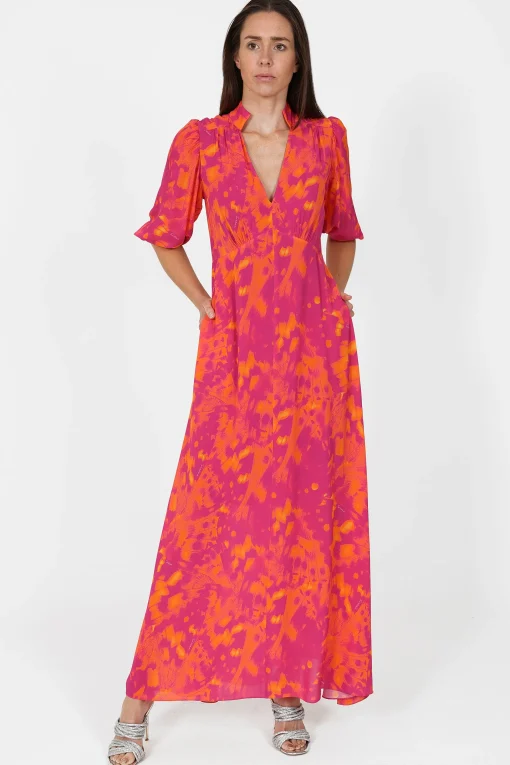 Elena Dress Pink Butterfly