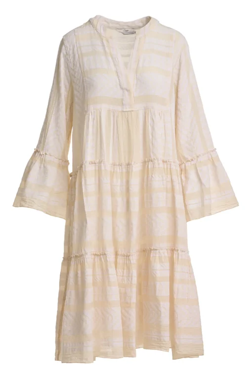 Ella Midi Dress Ecru/Off-White