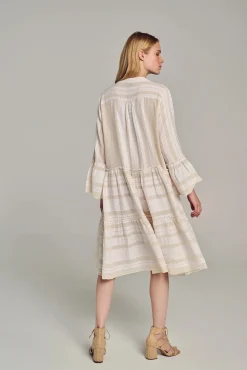 Ella Midi Dress Ecru/Off-White
