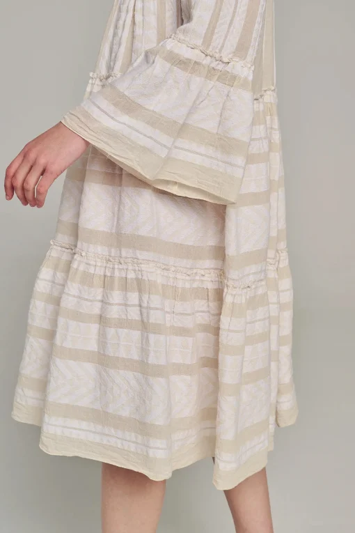 Ella Midi Dress Ecru/Off-White