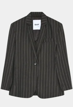 Emile Casual Chocolate Linen Stripe Blazer