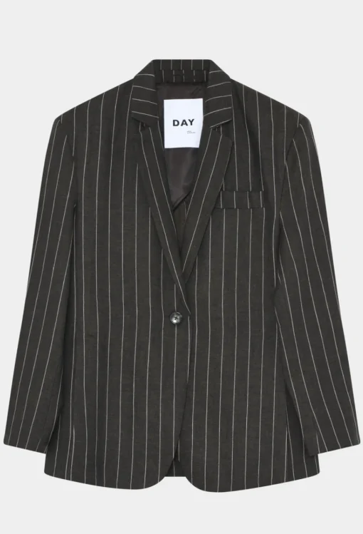 Emile Casual Chocolate Linen Stripe Blazer