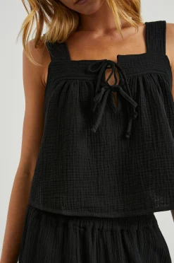 Enya Top Black Gauze