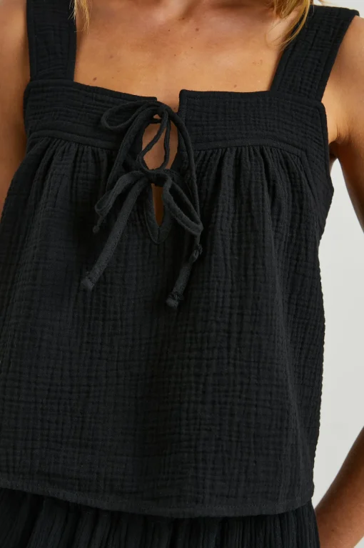 Enya Top Black Gauze