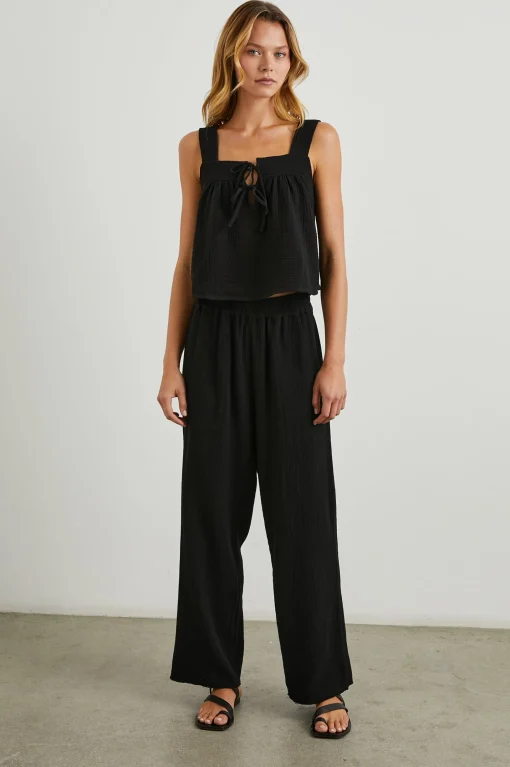 Enya Top Black Gauze