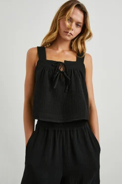 Enya Top Black Gauze