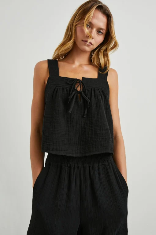 Enya Top Black Gauze