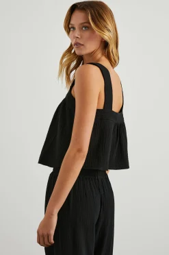Enya Top Black Gauze
