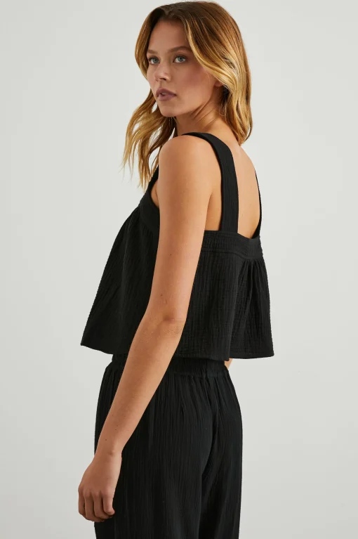 Enya Top Black Gauze