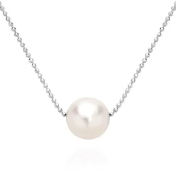 Essential White Pearl Necklace Silver