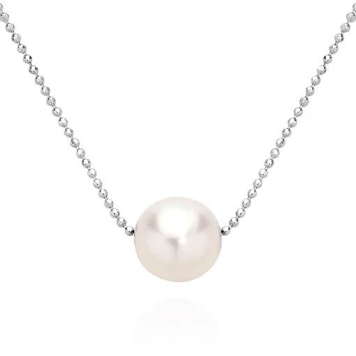 Essential White Pearl Necklace Silver