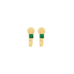 Everyday Twist Hoops - Malachite