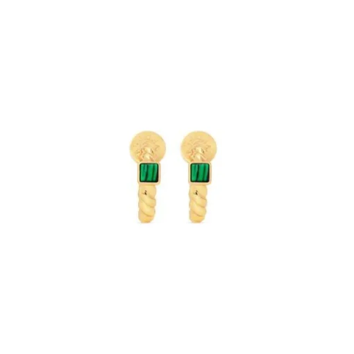 Everyday Twist Hoops - Malachite