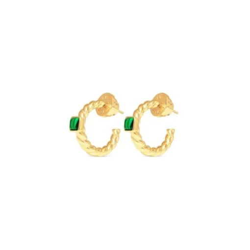 Everyday Twist Hoops - Malachite