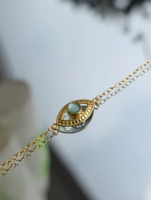Evil Eye Green Quartz Bracelet