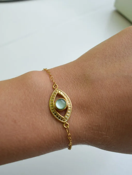 Evil Eye Green Quartz Bracelet