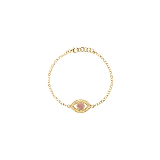 Evil Eye Pink Opal Bracelet