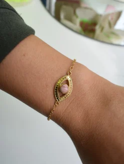 Evil Eye Pink Opal Bracelet