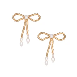 Fita Earrings Gold White