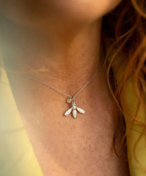 Flying Bee Pendant Silver