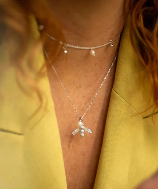 Flying Bee Pendant Silver