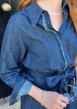 Frayed Edge Denim Dress