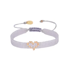 Golden Heartsy Bracelet Grey
