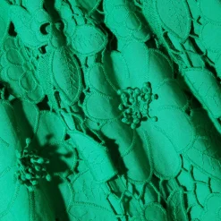 Green 3D Cotton Lace Midi Dress