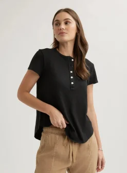 Henley Top Black