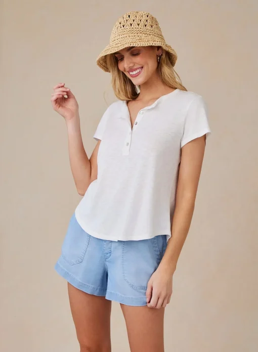 Henley Top White