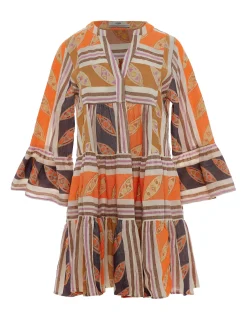 Hermosa Short Dress Orange/Lilac