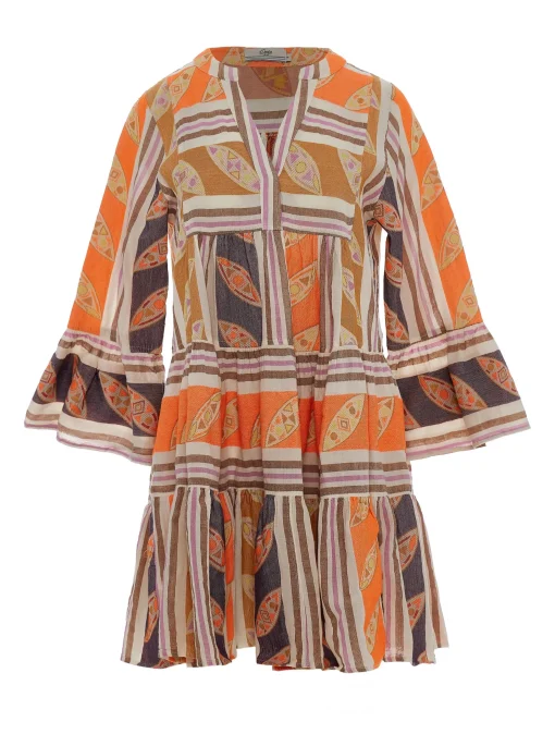 Hermosa Short Dress Orange/Lilac