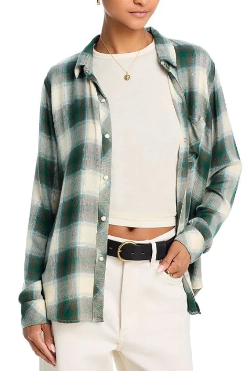 Hunter Shirt Ivory Olive Teal